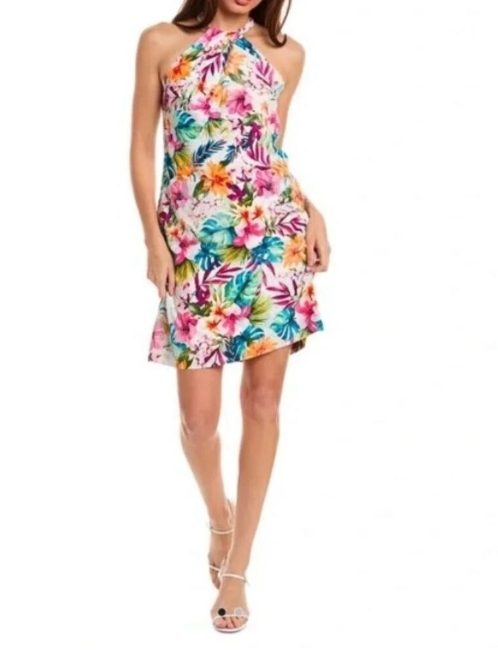Tommy Bahama 100% Silk Garden of Hope and Courage Halter Tropical Dress. Sz-Med